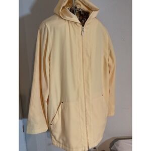 Bernardo Collection Yellow Hooded Rain Jacket Nordstrom Womens Medium Full Zip